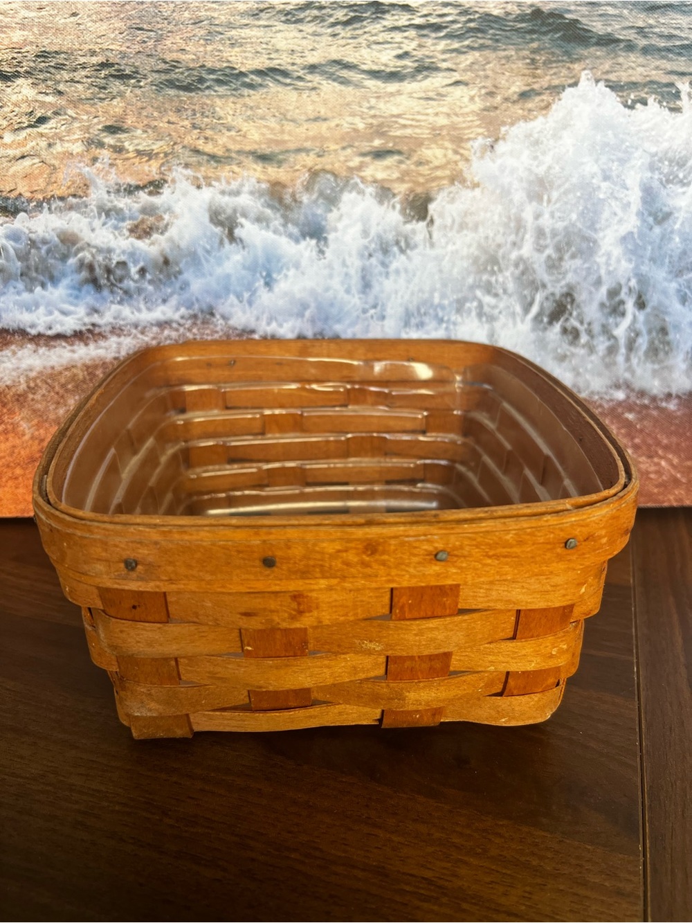 Longaberger Honey Brown Square Woven Basket